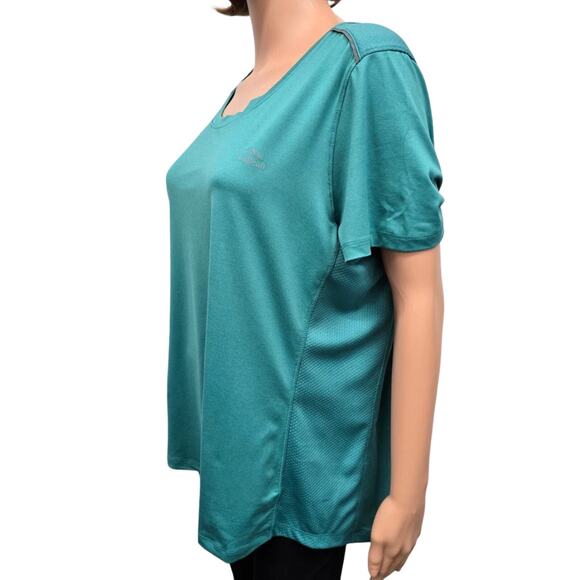 L.L. Bean Athletic Activewear Top T-shirt Size XL Teal Stretch 504123 Unisex - Picture 7 of 14